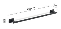 Gedy Atena, полотенцедержатель, длина 60 см, цвет черный матовый