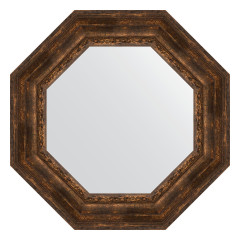 Зеркало настенное Octagon EVOFORM в багетной раме состаренное дерево с орнаментом, 72,6х72,6 см, BY 3863