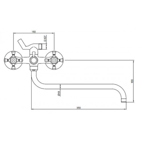 Смеситель для ванны с душем KAISER Grace (11070К)