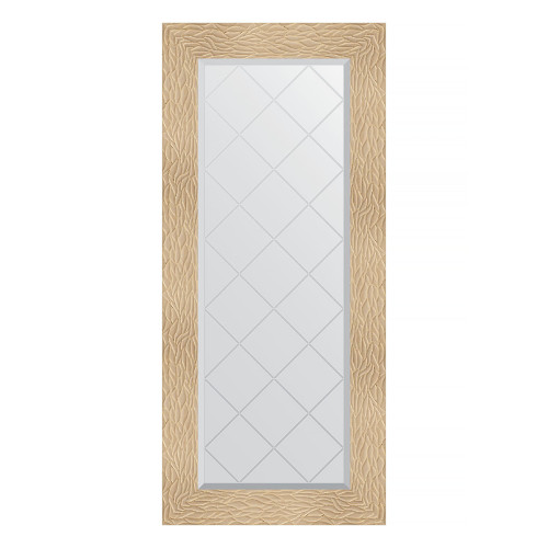 Зеркало настенное с гравировкой EVOFORM в багетной раме золотые дюны, 56х126 см, BY 4064