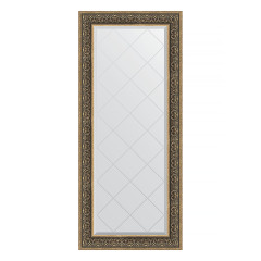 Зеркало настенное с гравировкой EVOFORM в багетной раме вензель серебряный, 69х159 см, BY 4164