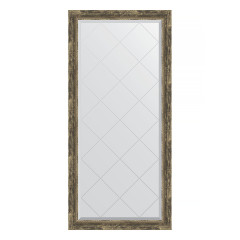 Зеркало настенное с гравировкой EVOFORM в багетной раме старое дерево с плетением, 73х155 см, BY 4264