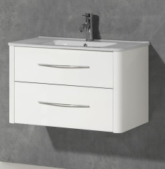 IBX ASUN, тумба под раковину 100 см, 2 ящика с ручками, цвет капучино глянцевый лак