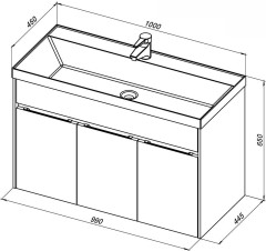 Тумба с раковиной Aquanet Латина 100 бордо