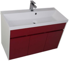 Тумба с раковиной Aquanet Латина 100 бордо