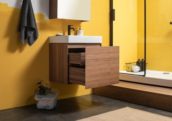 Тумба с раковиной Aquanet Нью-Йорк 70 орех