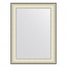 Зеркало настенное EVOFORM в багетной раме белая кожа с хромом, 58х78 см, BY 7626