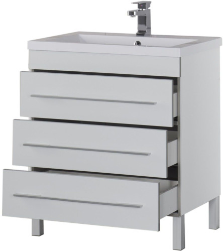 Тумба под раковину Aquanet Верона 75 белый (напольная 3 ящика)