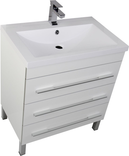 Тумба под раковину Aquanet Верона 75 белый (напольная 3 ящика)