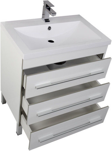 Тумба под раковину Aquanet Верона 75 белый (напольная 3 ящика)