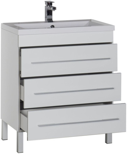 Тумба под раковину Aquanet Верона 75 белый (напольная 3 ящика)