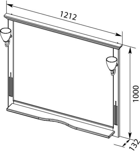 Зеркало Aquanet Лагуна 120 белый