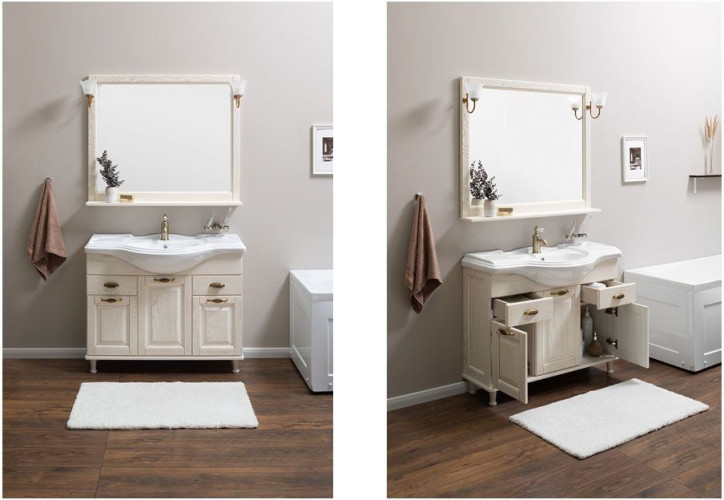 Зеркало Aquanet Тесса Декапе 105 жасмин/золото