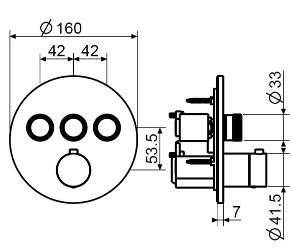 Внешняя часть встраиваемого смесителя Plumberia Selection PSB1903NO