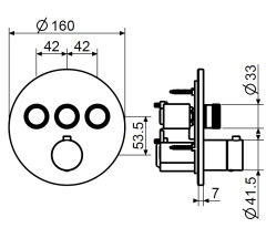 Внешняя часть встраиваемого смесителя Plumberia Selection PSB1903NO