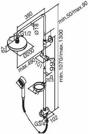 Душевая стойка Damixa Akita 409110064