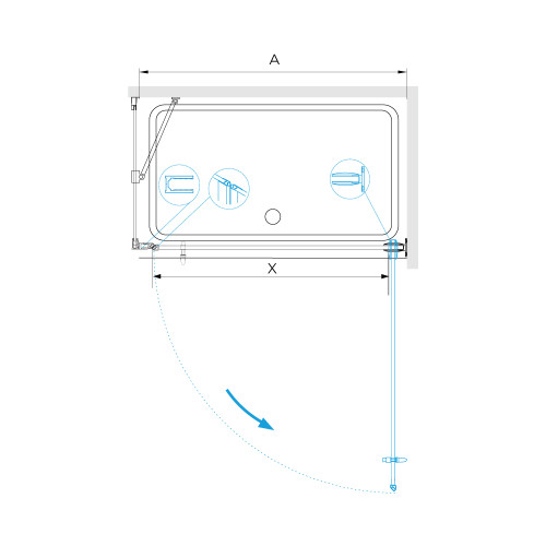 Душевой уголок RGW HO-045B (HO-011B + Z-050-2B + O-204B) арт. 350604582-014