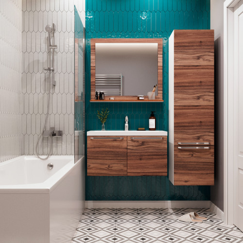 Пенал подвесной Итана Nature 1.0 40 (400х350х1550) правый, цвет тик (396902)