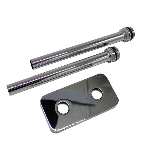 Комплект трубок SR Rubinetterie 15х1,0 с наружной резьбой 1/2х15 и отражателем 50мм, цвет хром