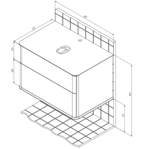 Тумба под раковину Creto Stella 80 см белый глянец, 16-CRE50/80/