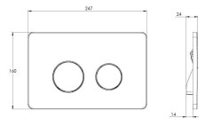Кнопка смыва Azario 24.7х2.4х16 , пластик, цвет Золото (AZ-8200-0086/AZ-P57-0160)