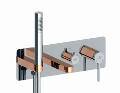 Смеситель для ванны внутреннего монтажа - покрытие Хром - Розовое золото GPD Gildo Colored MKA165-K-R