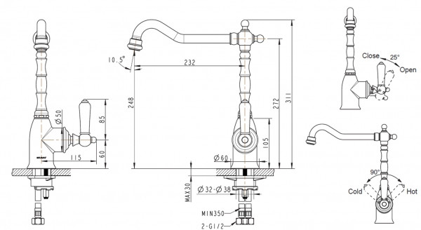 Смеситель для кухни Bravat Art Хром (F775109C)