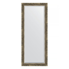 Зеркало настенное с фацетом EVOFORM в багетной раме старое дерево с плетением, 63х153 см, BY 3564