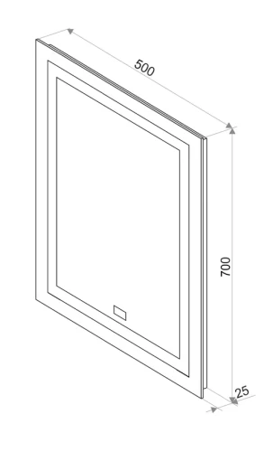 Зеркало Континент Verte Led 500х700 с часами, датчиком движения