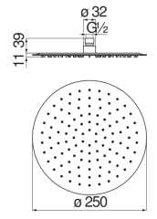 Верхний душ Nobili AD139/121CR Chrome 25 см, хром