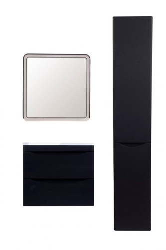 Тумба подвесная Style Line Бергамо мини 60 (2 ящ.) Люкс антискрейтч черный, PLUS