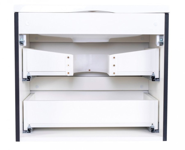 Тумба подвесная Style Line Бергамо мини 60 (2 ящ.) Люкс антискрейтч черный, PLUS