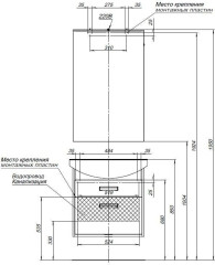 Тумба с раковиной Aquanet Грейс 65 дуб кантербери/белый (2 ящика)