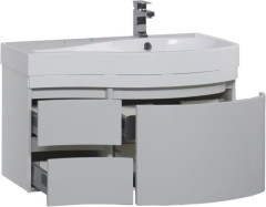 Тумба с раковиной Aquanet Сопрано 95 R белый (3 ящика)