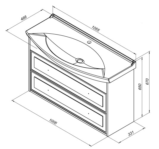Тумба под раковину Aquanet Остин 105 дуб кантербери