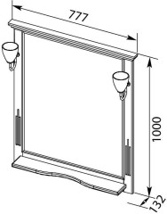 Зеркало Aquanet Лагуна 75 белый