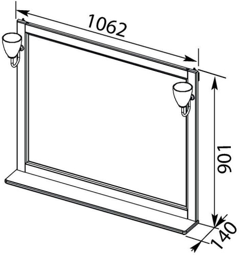 Зеркало Aquanet Тесса Декапе 105 жасмин/серебро