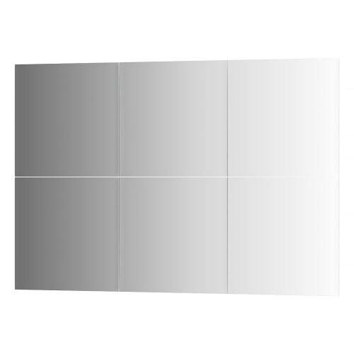 Зеркальная плитка с фацетом 10 мм - комплект 6 шт квадрат 30х30 см; серебро Refractive EVOFORM BY 1507