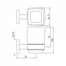 Стакан для зубных щёток Jaquar Kubix Prime, с держателем, хром (AKP-CHR-35741P)