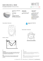 White Ceramic Basic, подвесной безободковый унитаз c крепежом, 50x36x26h см, цвет белый глянцевый