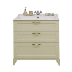 Тумба под раковину AQUATON Леон 80 Н напольная, дуб бежевый (1A187801LBPR0)