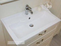 Тумба под раковину AQUATON Леон 80 Н напольная, дуб бежевый (1A187801LBPR0)