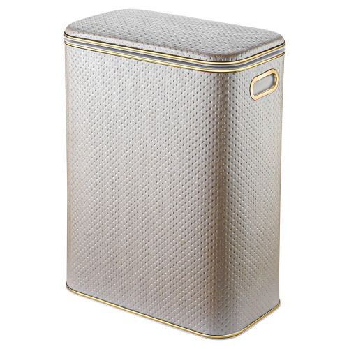 Корзина для белья Geralis PLG-B PUNTO бежевая, кант золото, стандартная