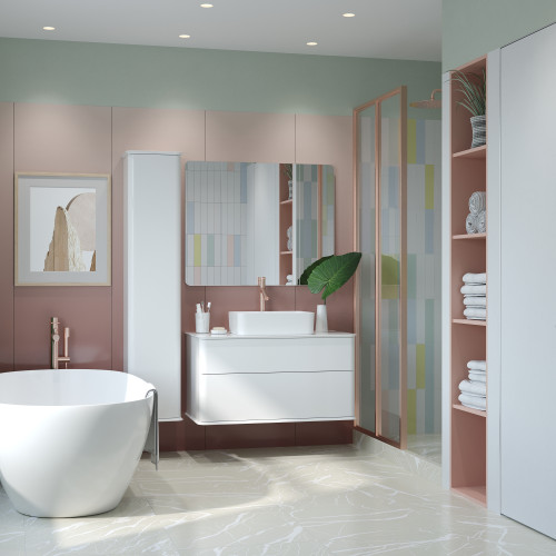 Тумба под раковину Creto Stella 100 см белый глянец, 16-CRE50/100/