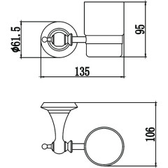 Стакан стеклянный с настенным держателем Savol S-06958W белый