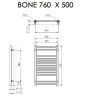Полотенцесушитель Terma BONE 760/500 RAL 9005 черный матовый