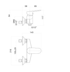 Смеситель для душа Fiore KEVON 81BB6511, белый