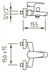 Смеситель для ванны Clever Bahama Xtreme 98177 с душевым гарнитуром