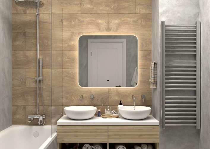 Зеркало Континент Burzhe Led 800х700 с бесконтактным сенсором, холодная подсветка