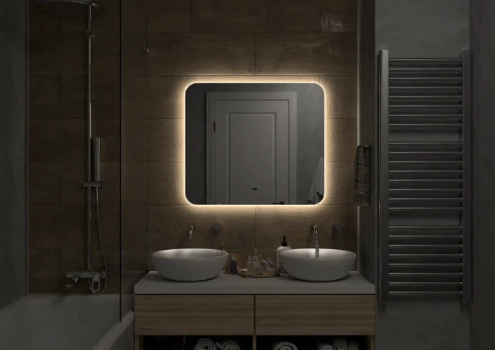 Зеркало Континент Burzhe Led 800х700 с бесконтактным сенсором, холодная подсветка